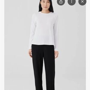 Eileen Fisher Classic White Long Sleeve Tee